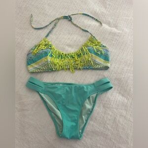 VICTORIA SECRET FRINGE TURQUOISE BIKINI SWIMSUIT